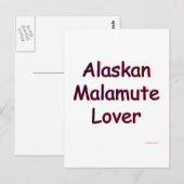 Alaskan Malamute Lover Postkarte (Vorne/Hinten)