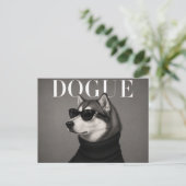 Alaskan Malamute Luxus-Mode-Editorial Postkarte (Stehend Vorderseite)
