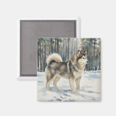 Alaskan Malamute Magnet (Vorderseite/Rückseite)