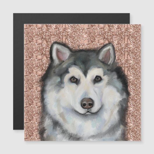 Alaskan Malamute Magnetkarte (Vorne/Hinten)