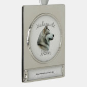 Alaskan Malamute Mama 2 Banner-Ornament Silber (Rechts)