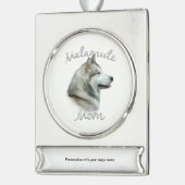 Alaskan Malamute Mama 2 Banner-Ornament Silber (Links)