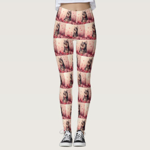 Alaskan Malamute mit Rose - Valentinstag Leggings