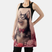 Alaskan Malamute mit Rose - Valentinstag Schürze (InSitu)