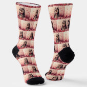 Alaskan Malamute mit Rose - Valentinstag Socken (Gewinkelt)