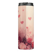 Alaskan Malamute mit Rose - Valentinstag Thermosbecher (Rückseite)