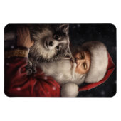 Alaskan Malamute mit Weihnachten des Weihnachtsman Magnet (Horizontal)