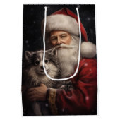 Alaskan Malamute mit Weihnachten des Weihnachtsman Mittlere Geschenktüte (Rückseite)