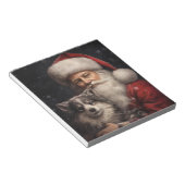 Alaskan Malamute mit Weihnachten des Weihnachtsman Notizblock (angewinkelt)