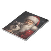 Alaskan Malamute mit Weihnachten des Weihnachtsman Notizblock (Rotiert)