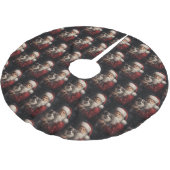 Alaskan Malamute mit Weihnachten des Weihnachtsman Polyester Weihnachtsbaumdecke (Schrägansicht)