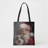 Alaskan Malamute mit Weihnachten des Weihnachtsman Tasche (Vorderseite)