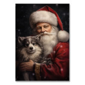 Alaskan Malamute mit Weihnachten des Weihnachtsman Tischnummer (Rückseite)