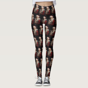 Alaskan Malamute mit Weihnachtsmann Weihnachten Leggings