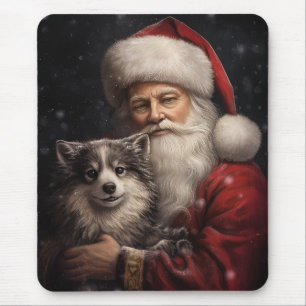 Alaskan Malamute mit Weihnachtsmann Weihnachten Mousepad