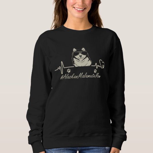 Alaskan Malamute Mutter Herzschlag Mit Hund Cool F Sweatshirt (Vorderseite)