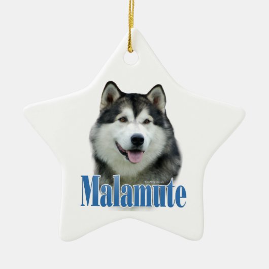 Alaskan Malamute Name Schlüsselanhänger Keramik Ornament (Vorne)