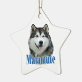 Alaskan Malamute Name Schlüsselanhänger Keramik Ornament (Links)