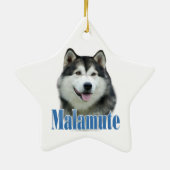 Alaskan Malamute Name Schlüsselanhänger Keramik Ornament (Hinten)