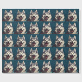 Alaskan Malamute Neujahr Geschenkpapier (Flach)