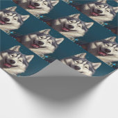 Alaskan Malamute Neujahr Geschenkpapier (Ecke)
