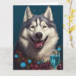 Alaskan Malamute Neujahrskarte Karte