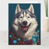 Alaskan Malamute New Year Card Karte (Vorderseite)