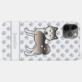 Alaskan Malamute Niedlich Cartoon Dog & Name Case-Mate iPhone Hülle (Rückseite (Horizontal))
