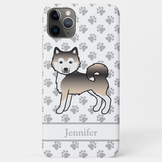 Alaskan Malamute Niedlich Cartoon Dog & Name Case-Mate iPhone Hülle (Rückseite)