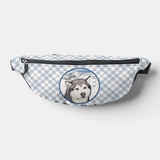 Alaskan Malamute Painting Mal Mally Sled Dog Art Bauchtasche (Ablage )