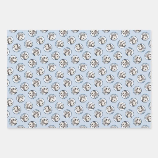 Alaskan Malamute Painting Mal Mally Sled Dog Art Geschenkpapier Set (Vorderseite)