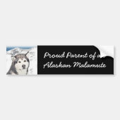 Alaskan Malamute Painting - Niedliche Original Dog Autoaufkleber (Vorne)