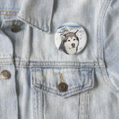 Alaskan Malamute Painting - Niedliche Original Dog Button (Beispiel)