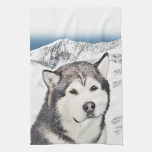 Alaskan Malamute Painting - Niedliche Original Dog Geschirrtuch