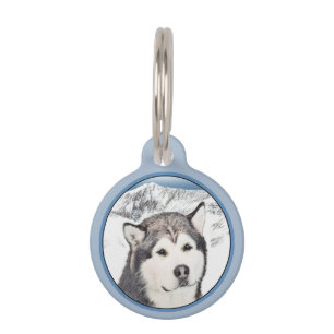 Alaskan Malamute Painting - Niedliche Original Dog Haustiermarke