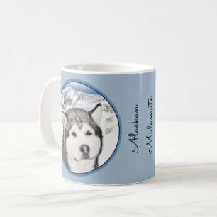 Alaskan Malamute Painting - Niedliche Original Dog Kaffeetasse