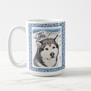 Alaskan Malamute Painting - Niedliche Original Dog Kaffeetasse