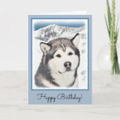 Alaskan Malamute Painting - Niedliche Original Dog Karte (Vorderseite)