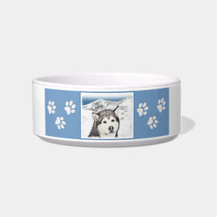 Alaskan Malamute Painting - Niedliche Original Dog Napf