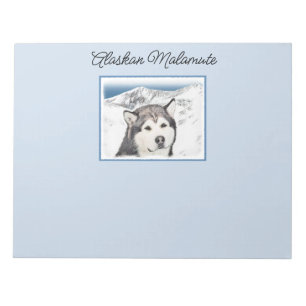 Alaskan Malamute Painting - Niedliche Original Dog Notizblock