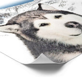 Alaskan Malamute Painting - Niedliche Original Dog Poster (Ecke)