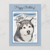 Alaskan Malamute Painting - Niedliche Original Dog