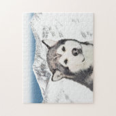 Alaskan Malamute Painting - Niedliche Original Dog Puzzle (Vertikal)