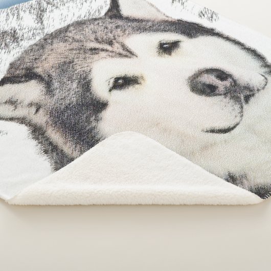 Alaskan Malamute Painting - Niedliche Original Dog Sherpadecke (3/4)