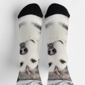 Alaskan Malamute Painting - Niedliche Original Dog Socken (Oben)