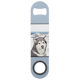 Alaskan Malamute Painting - Niedliche Original Dog Speed Flaschenöffner