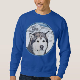 Alaskan Malamute Painting - Niedliche Original Dog Sweatshirt