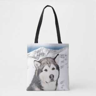 Alaskan Malamute Painting - Niedliche Original Dog Tasche
