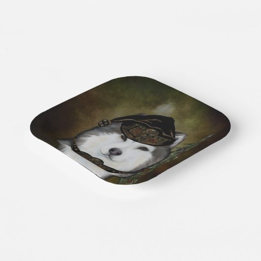 Alaskan Malamute Pappteller (Gewinkelt)