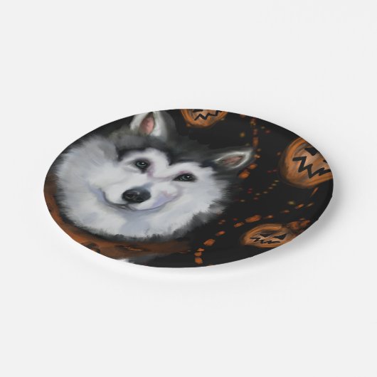 Alaskan Malamute Pappteller (Schrägansicht)